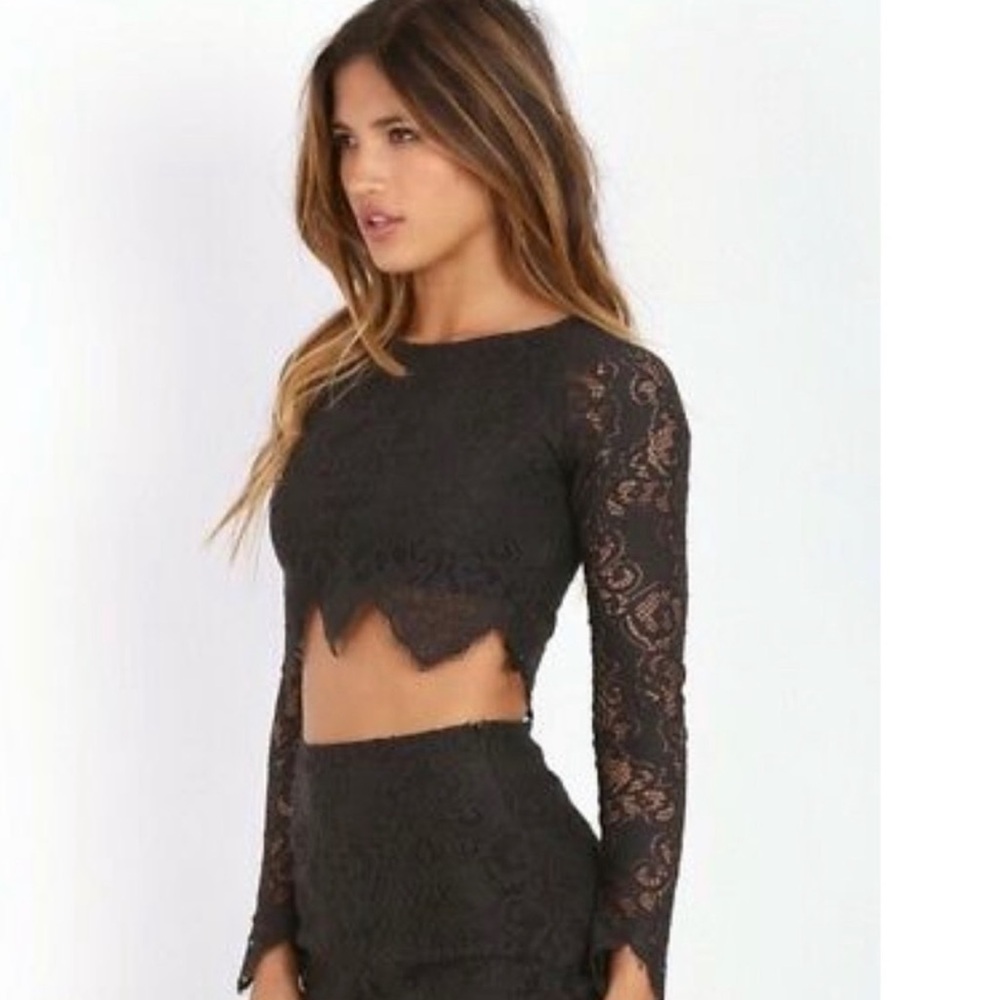 For Love And Lemons IVORY Asymmetrical Crop Blouse
